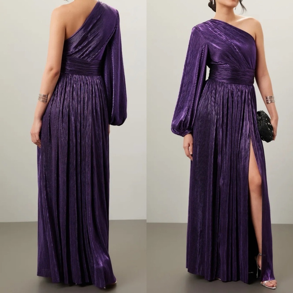 Bronx & Banco Florence One-Shoulder Purple Evening Gown